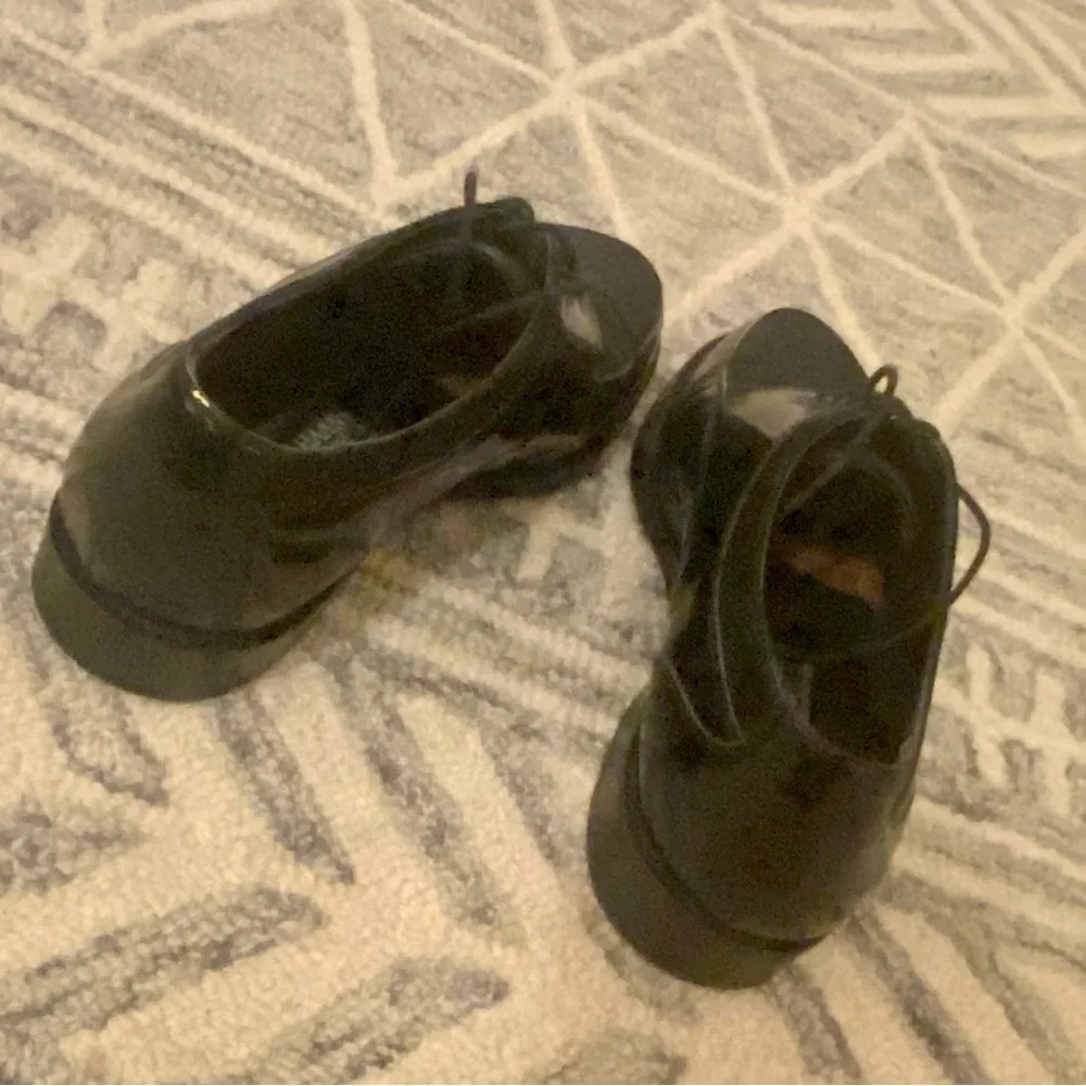Cole Haan Gala evening Patent leather & silk shoes Sz 7 1/2